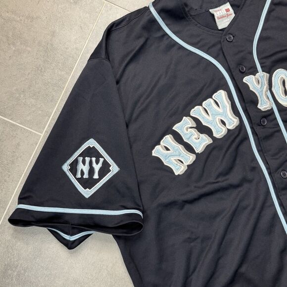 Vintage Evolution New York Baseball Jersey Men 3XL Navy #8 Y2K - Picture 5 of 10